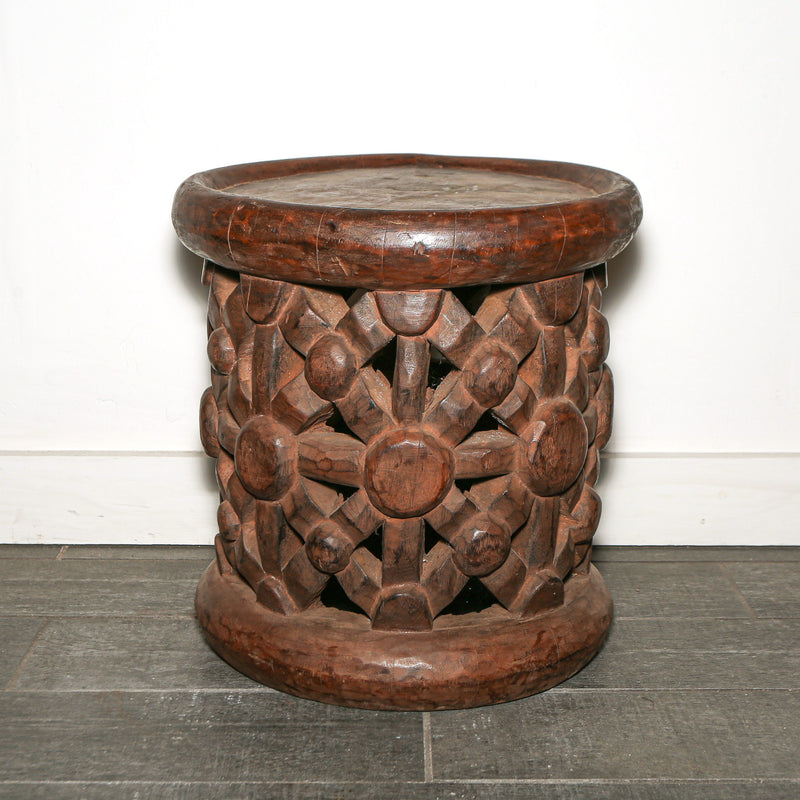 Vintage table, end table, rustic stool, African stool, African table, vintage decor, rustic decor, African inspired, luxury decor, luxury furnishings.