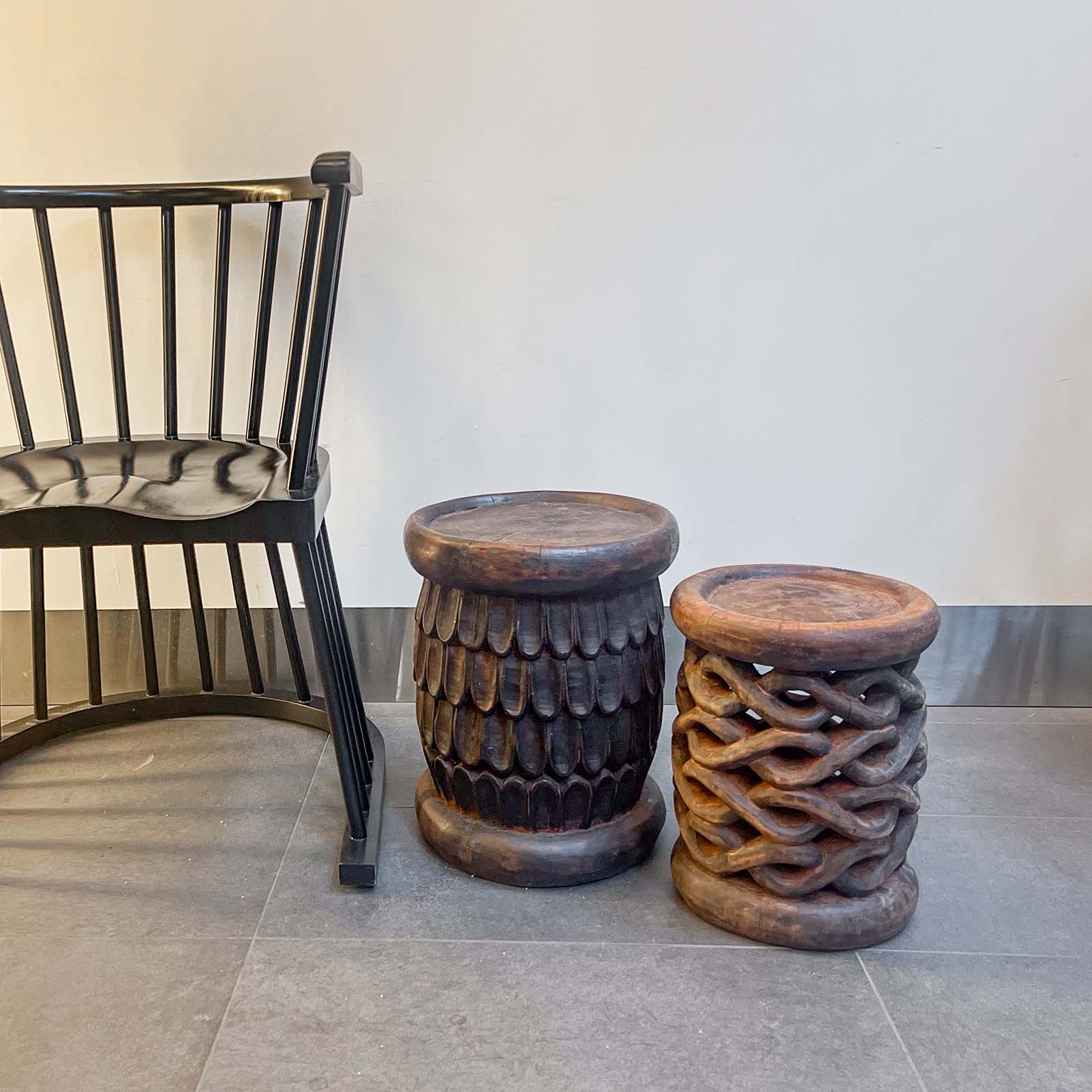 Vintage table, end table, rustic stool, African stool, African table, vintage decor, rustic decor, African inspired, luxury decor, luxury furnishings.