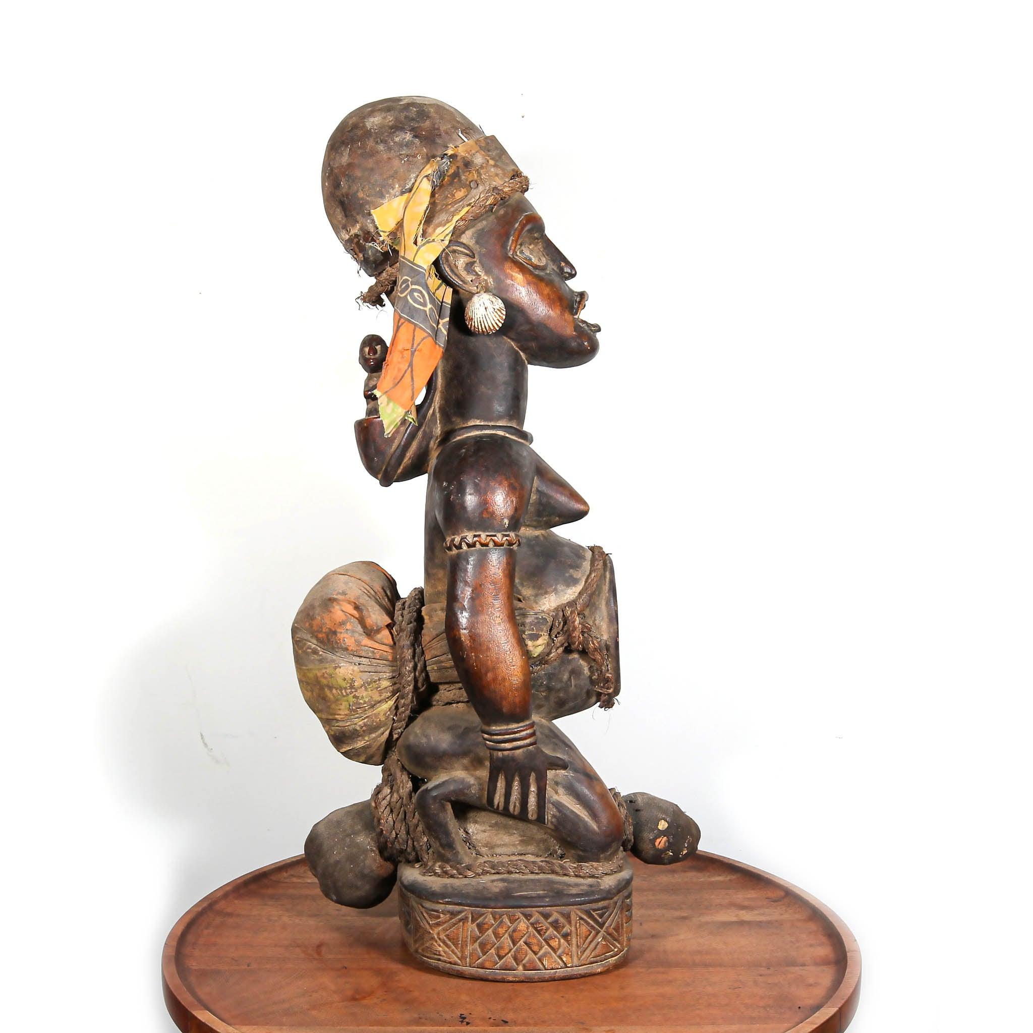 Handmade Kuba Power Figure from D.R. Congo an African art example 