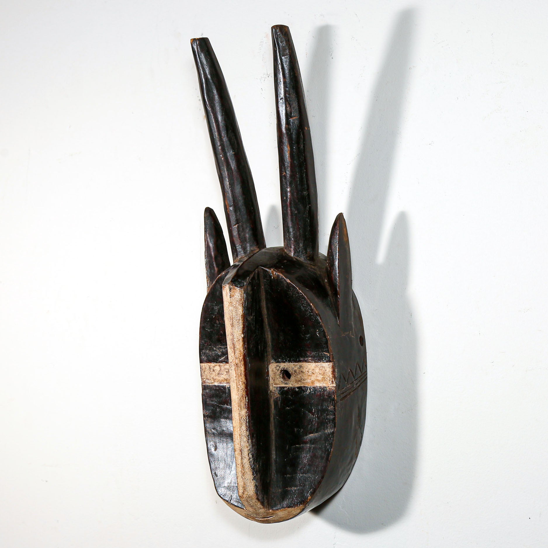 wood african mask with ears