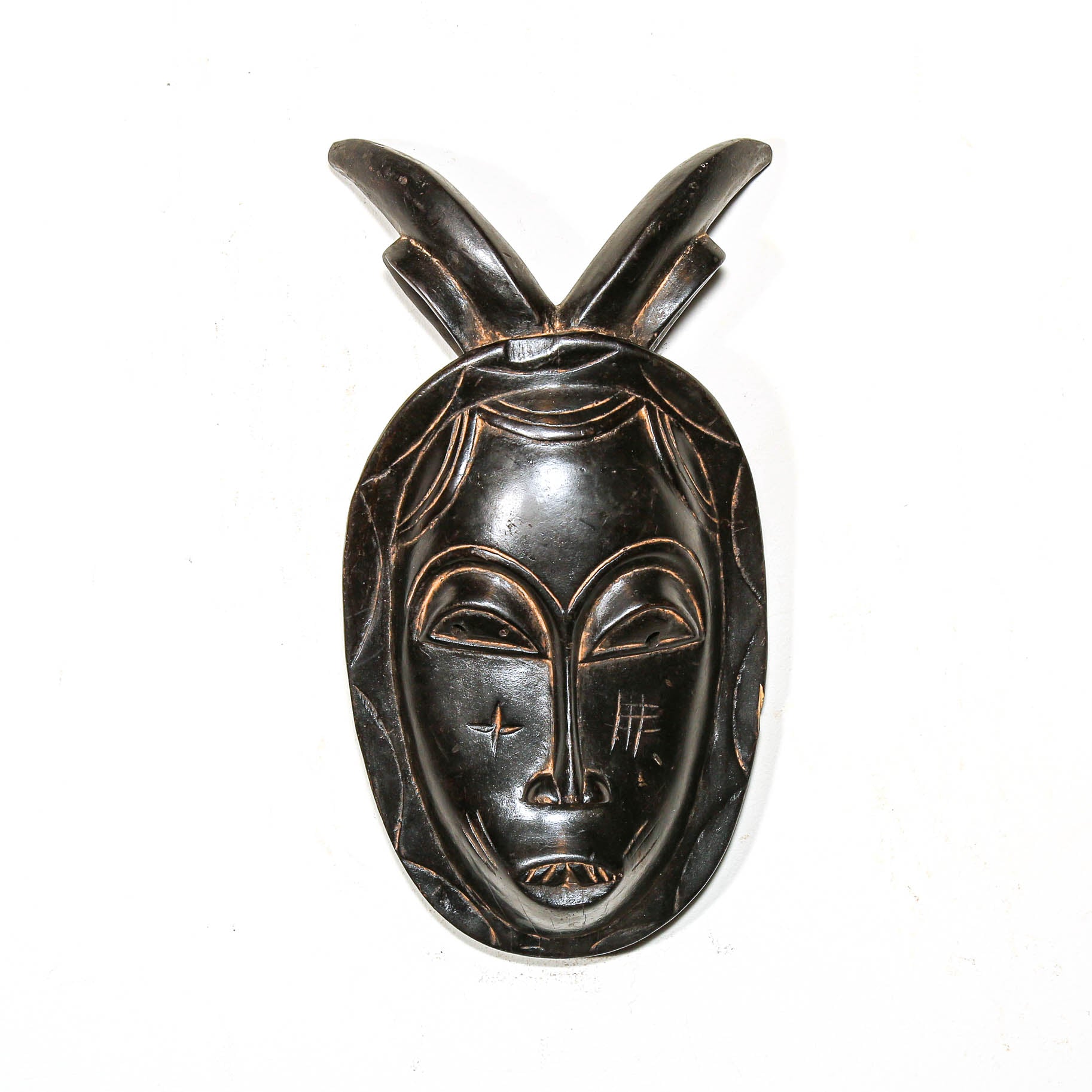 Black African Mask Art on a white background