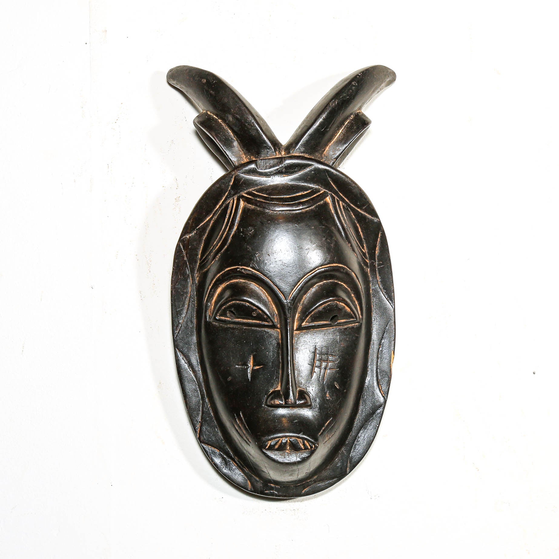 Black African Mask Art on a white background
