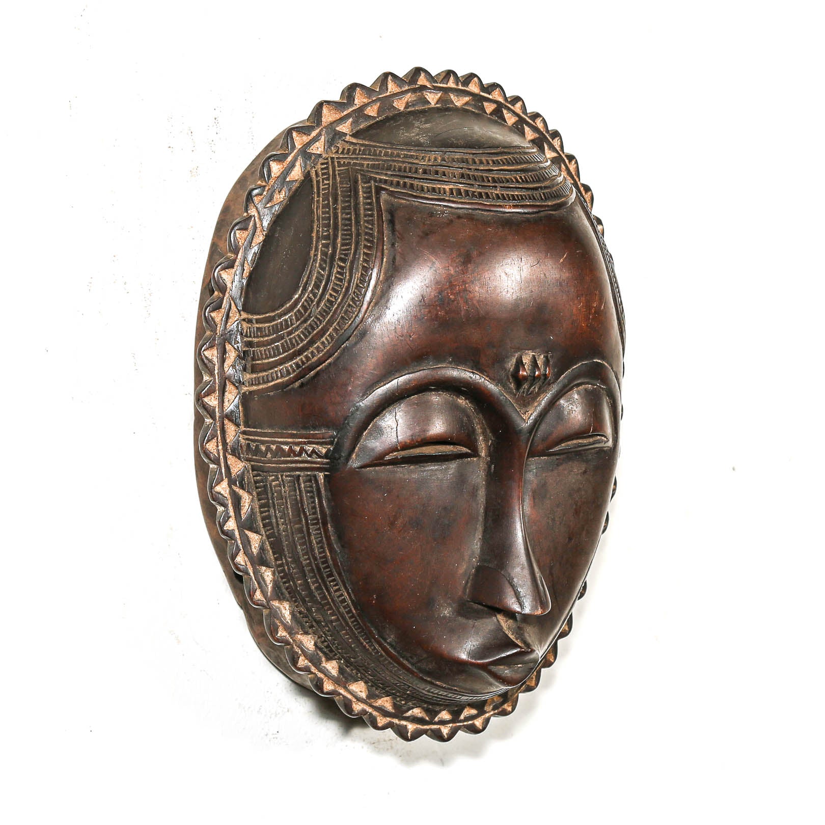 wood mask for protection on a white background
