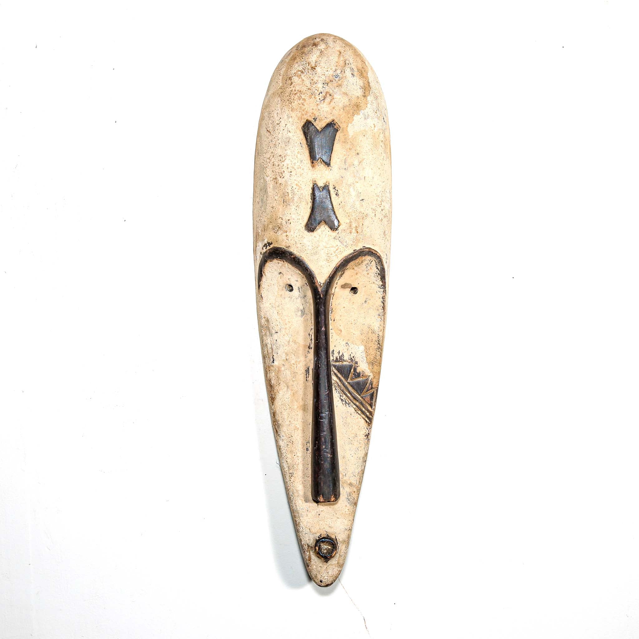 African Wooden mask with white paint  best place to buy African art