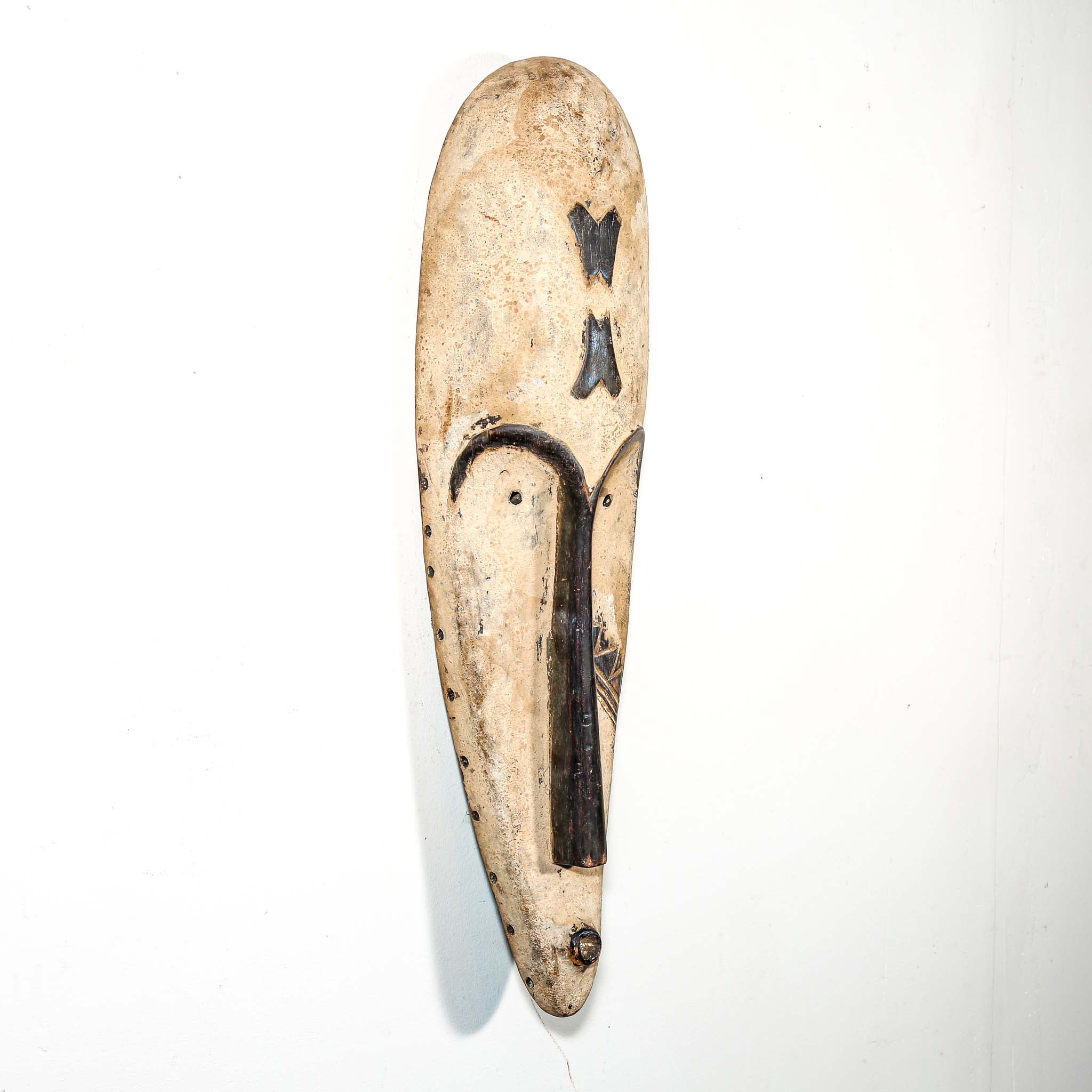 African Wooden mask with white paint  best place to buy African art