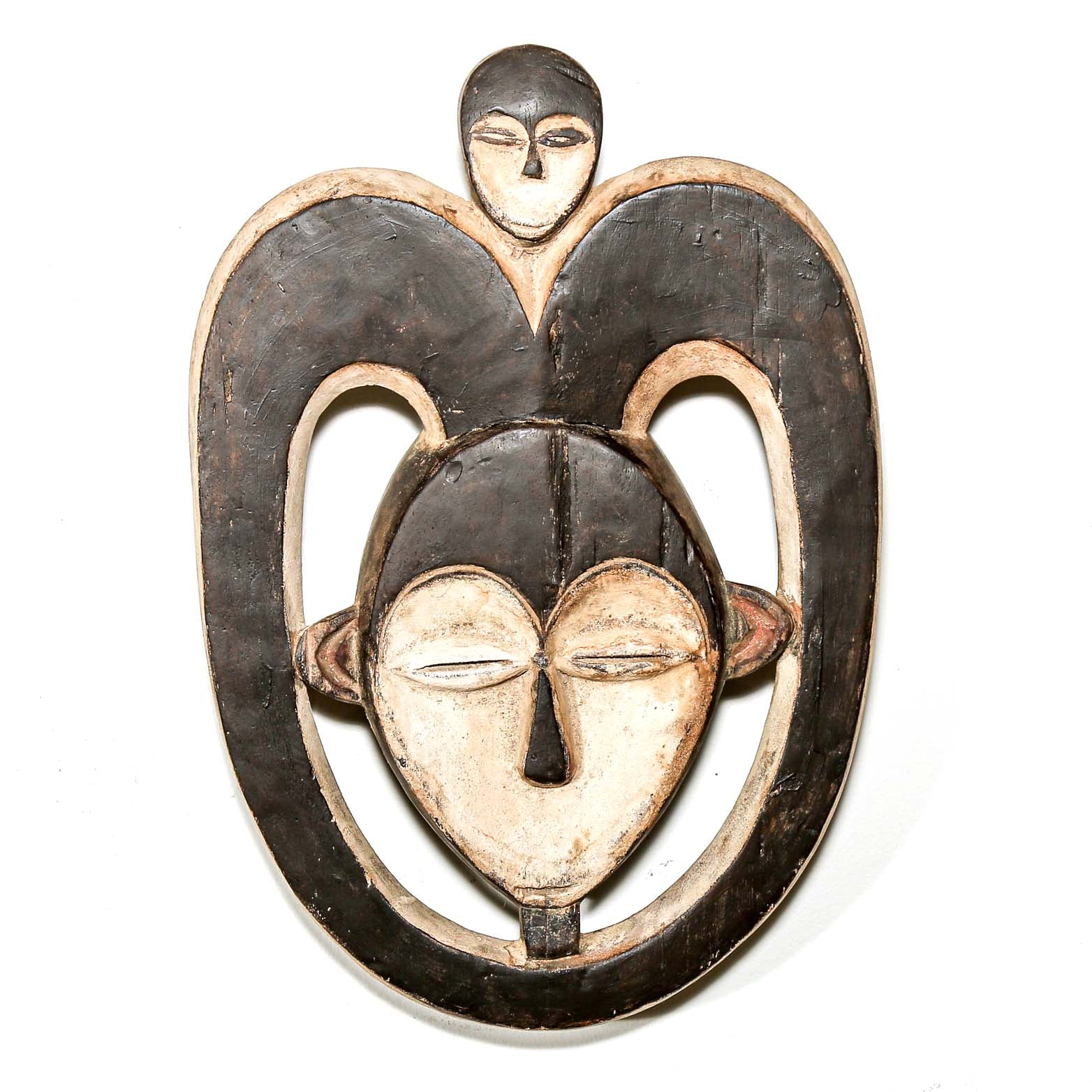 black and white African mask. Wall hanging African home decor 