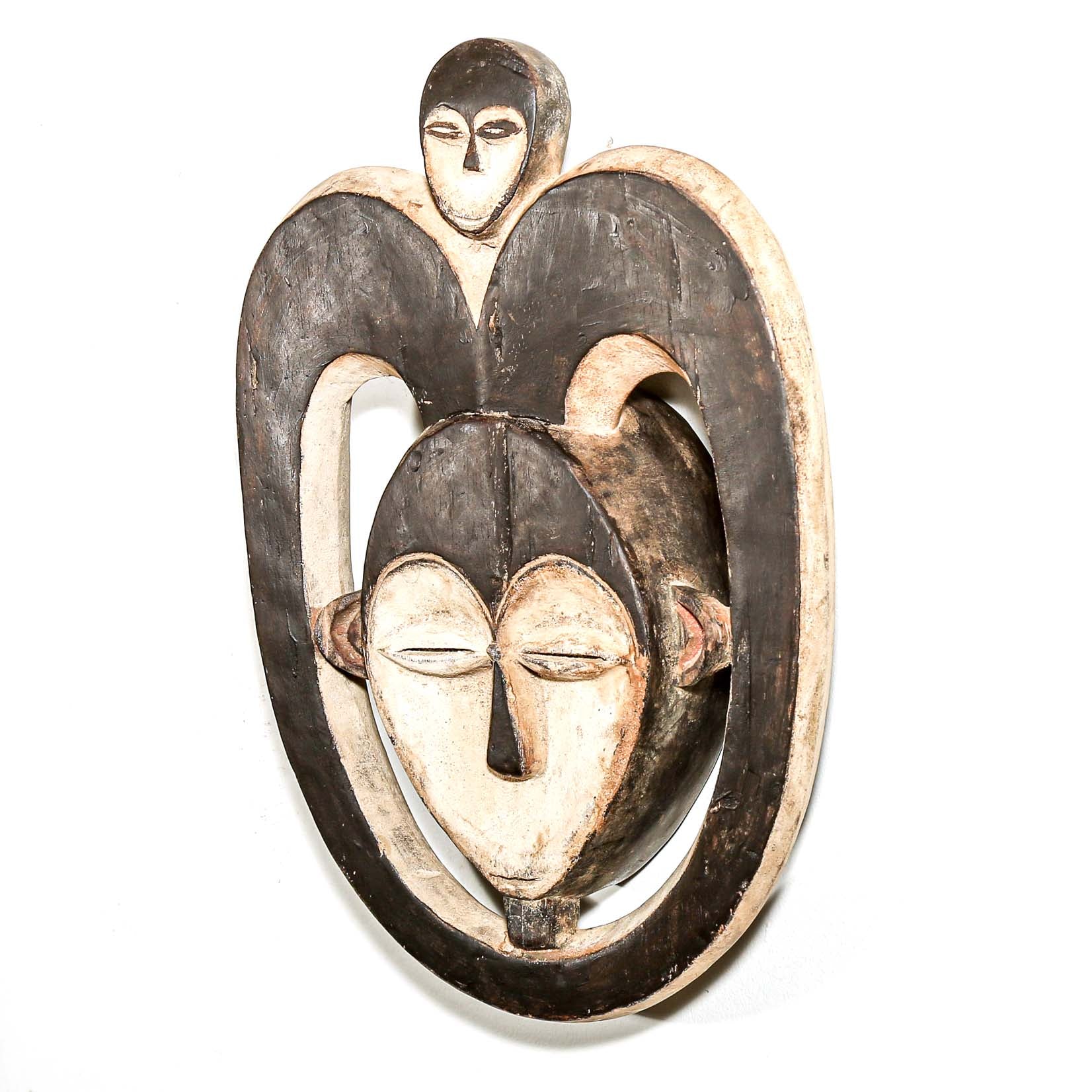 black and white African mask. Wall hanging African home decor 