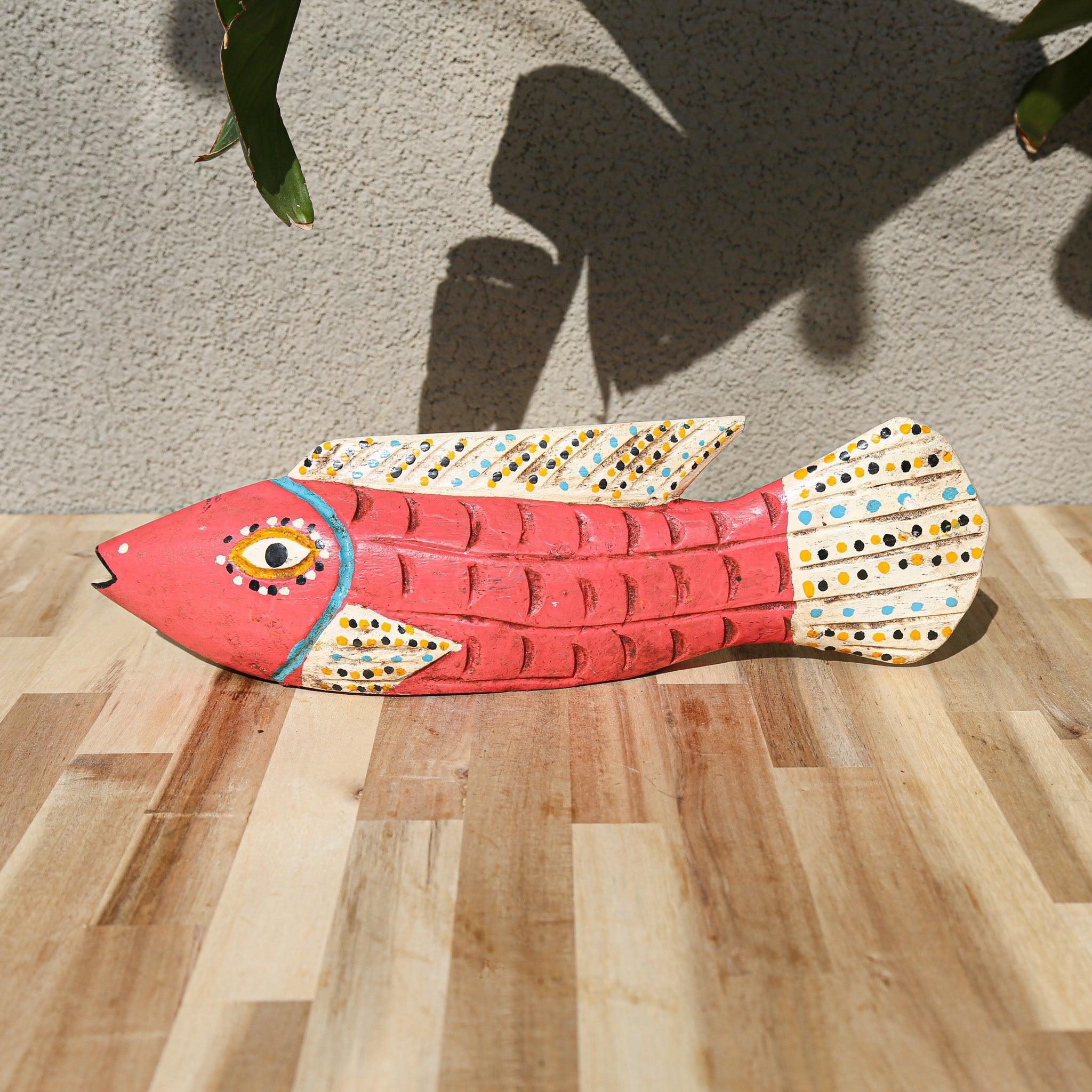 Pink Bozo Fish Sculpture an African Art Collectible