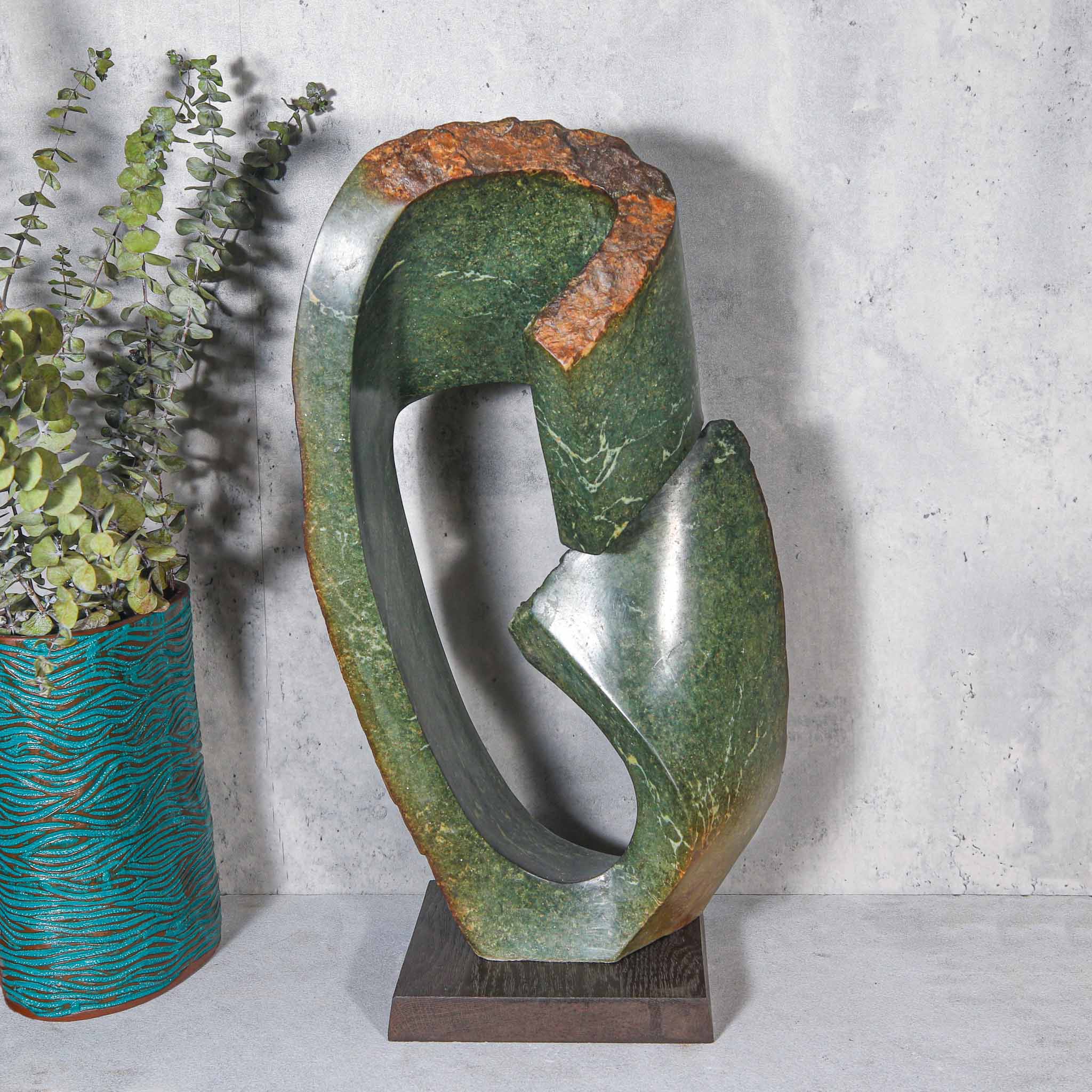 Certificate of Authenticity, figurative sculpture, human form, Shona Stone Sculpture, Serpentine African Art, Contemporary African Artwork, Stone Sculpture, African Sculpture Online Sale, African Art for Home Decor, buy African art, modern African art