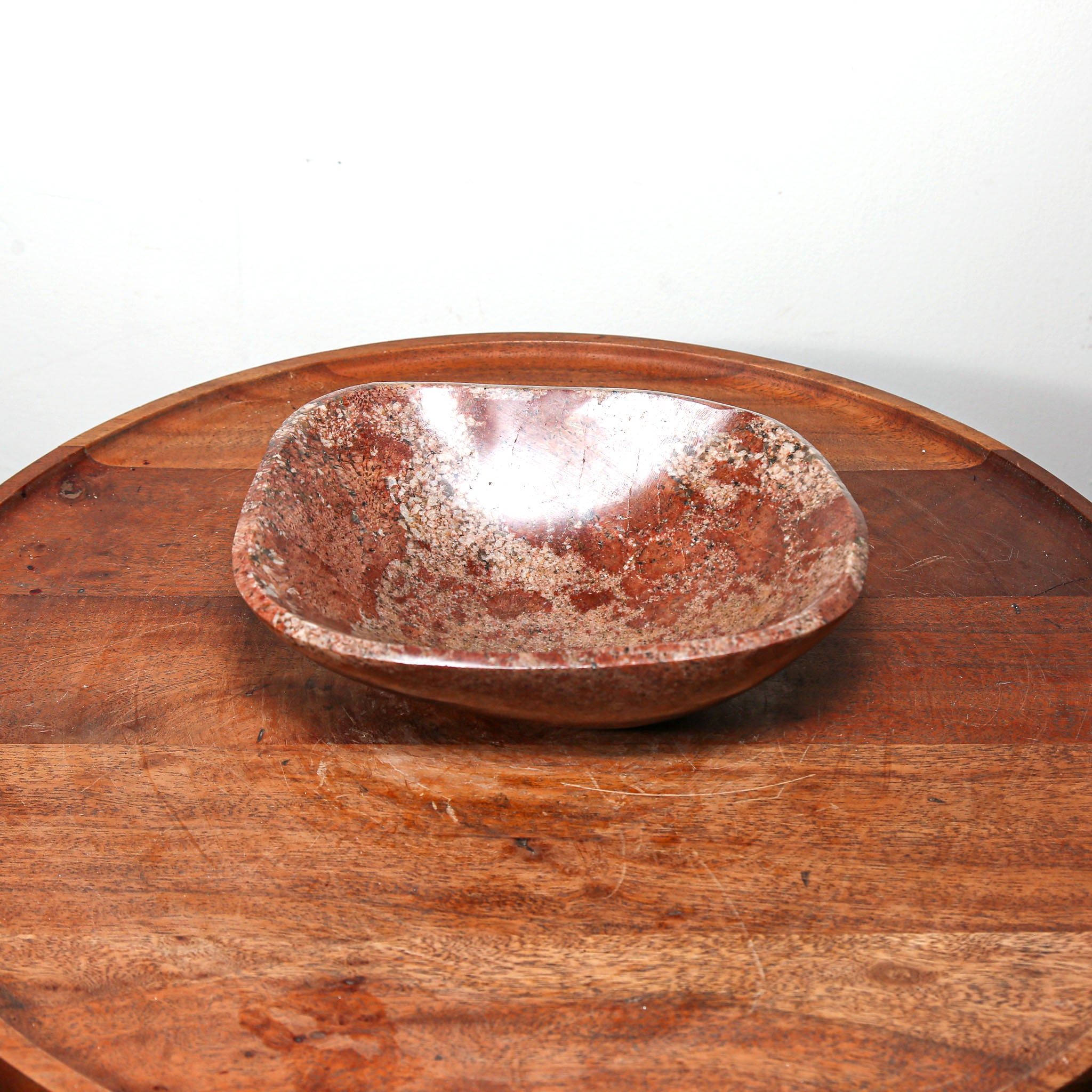 red natural stone bowl