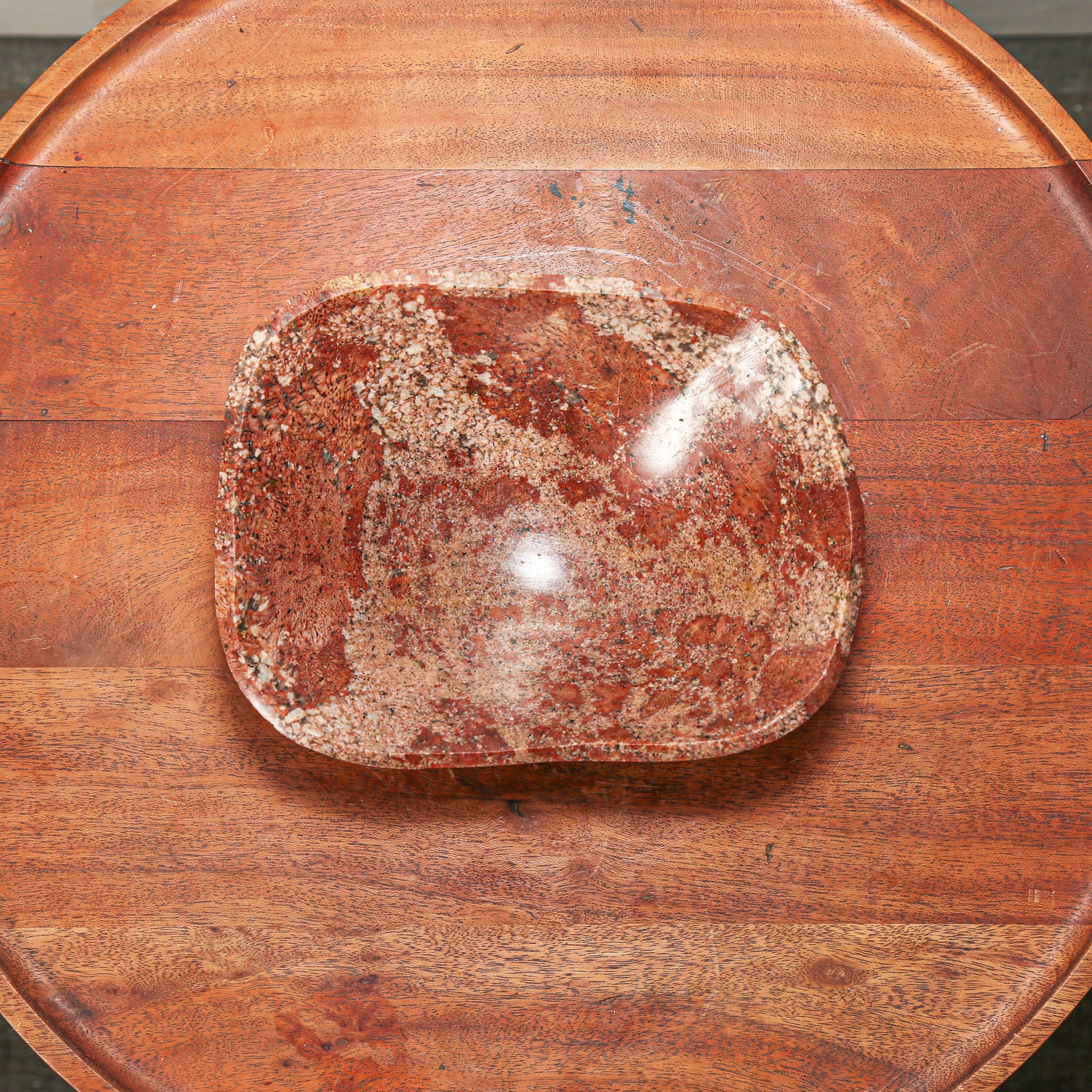 red stone dish from Africa hand made