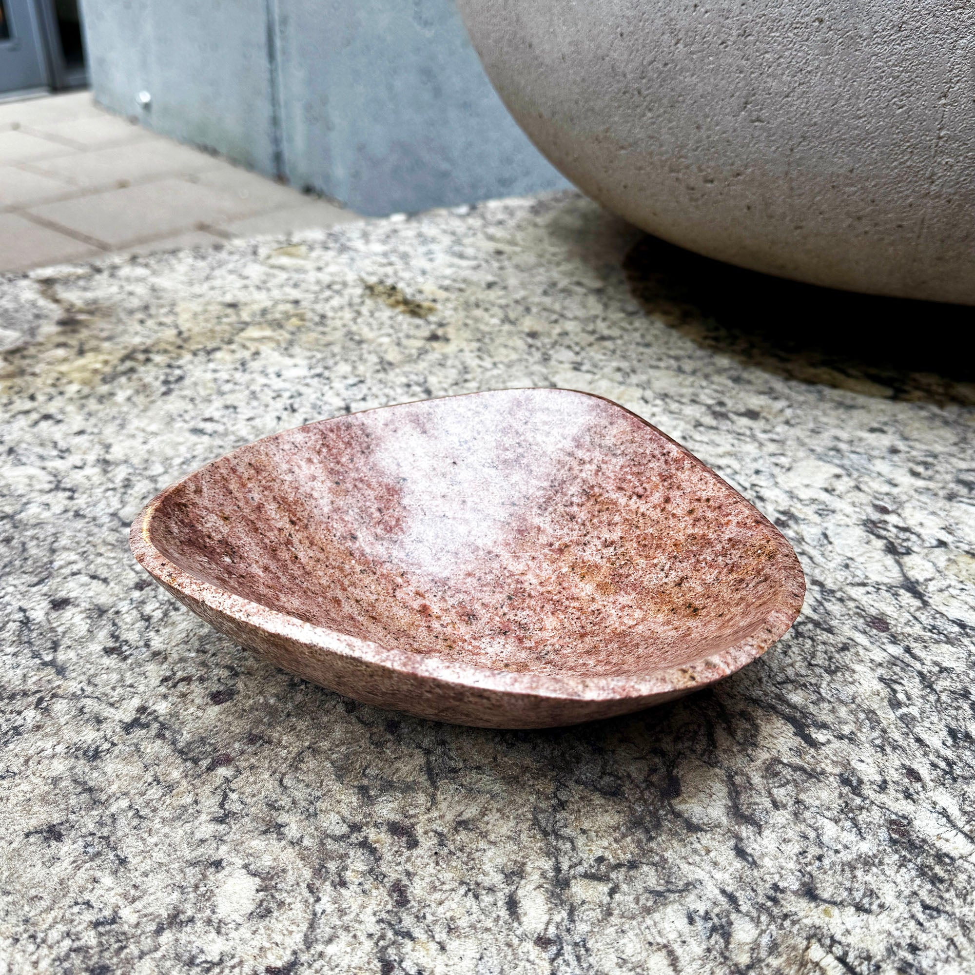 small red stone bowl or dish for sale