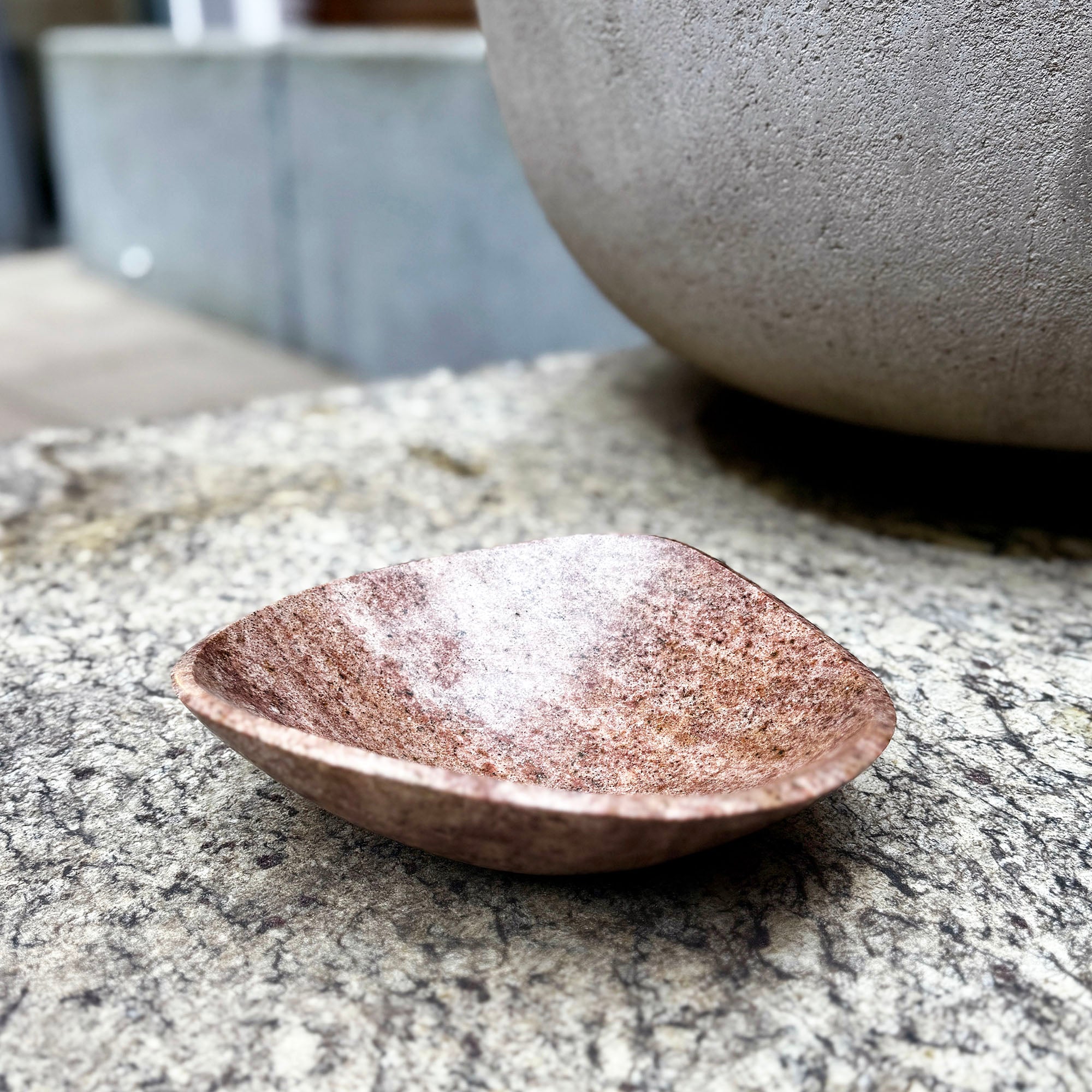 small red stone bowl or dish for sale