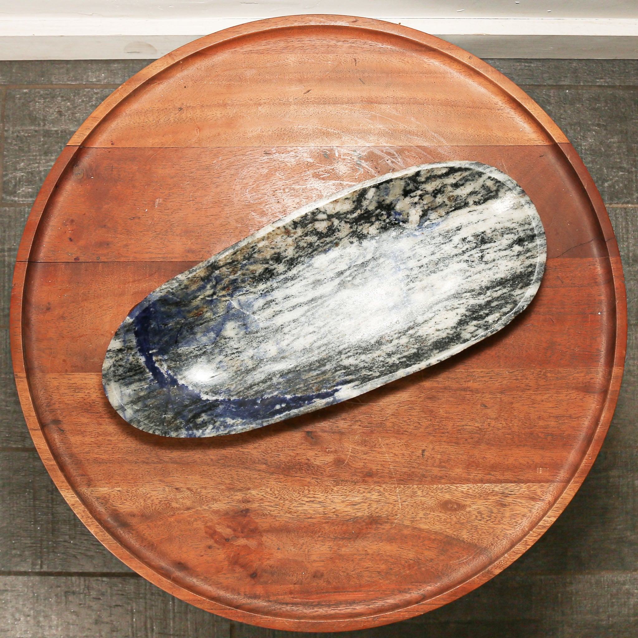 Small Grey and blue stone bowl hand carved from Africa