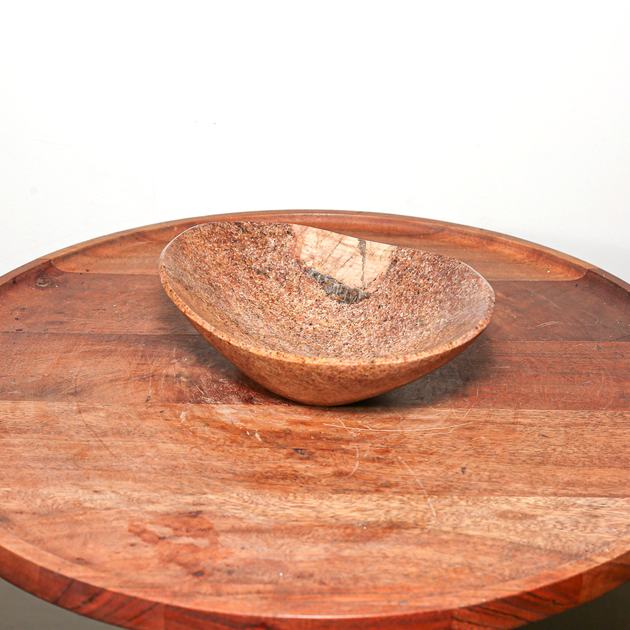 small red hand carved stone dish for modern home decor