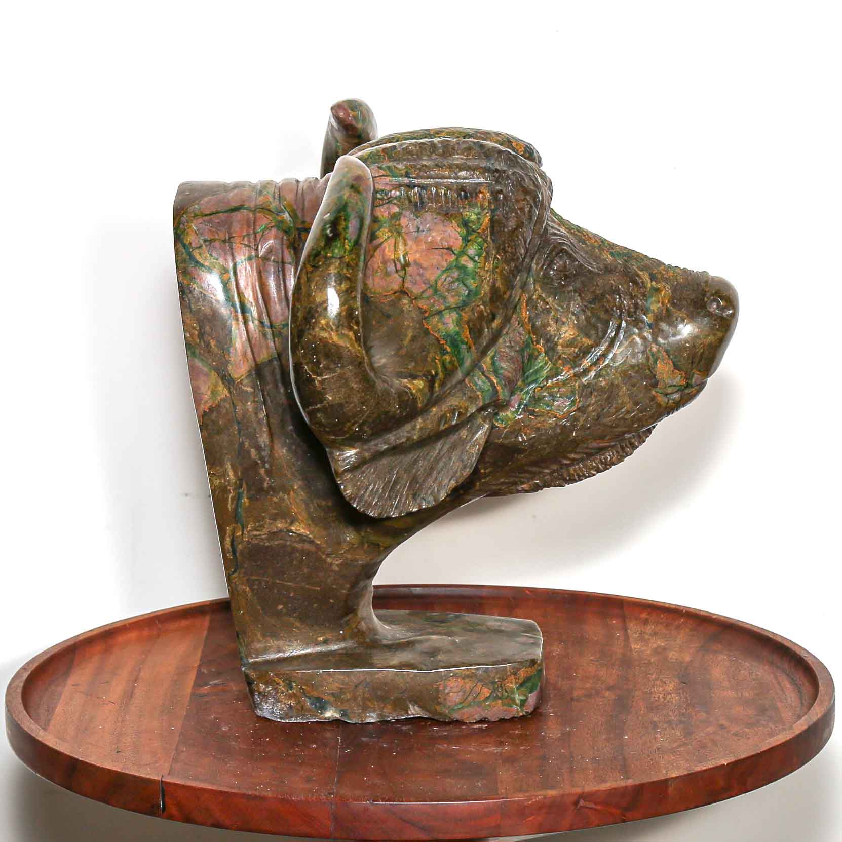 Sculpture of a buffalo. In hand carved and handmade stone