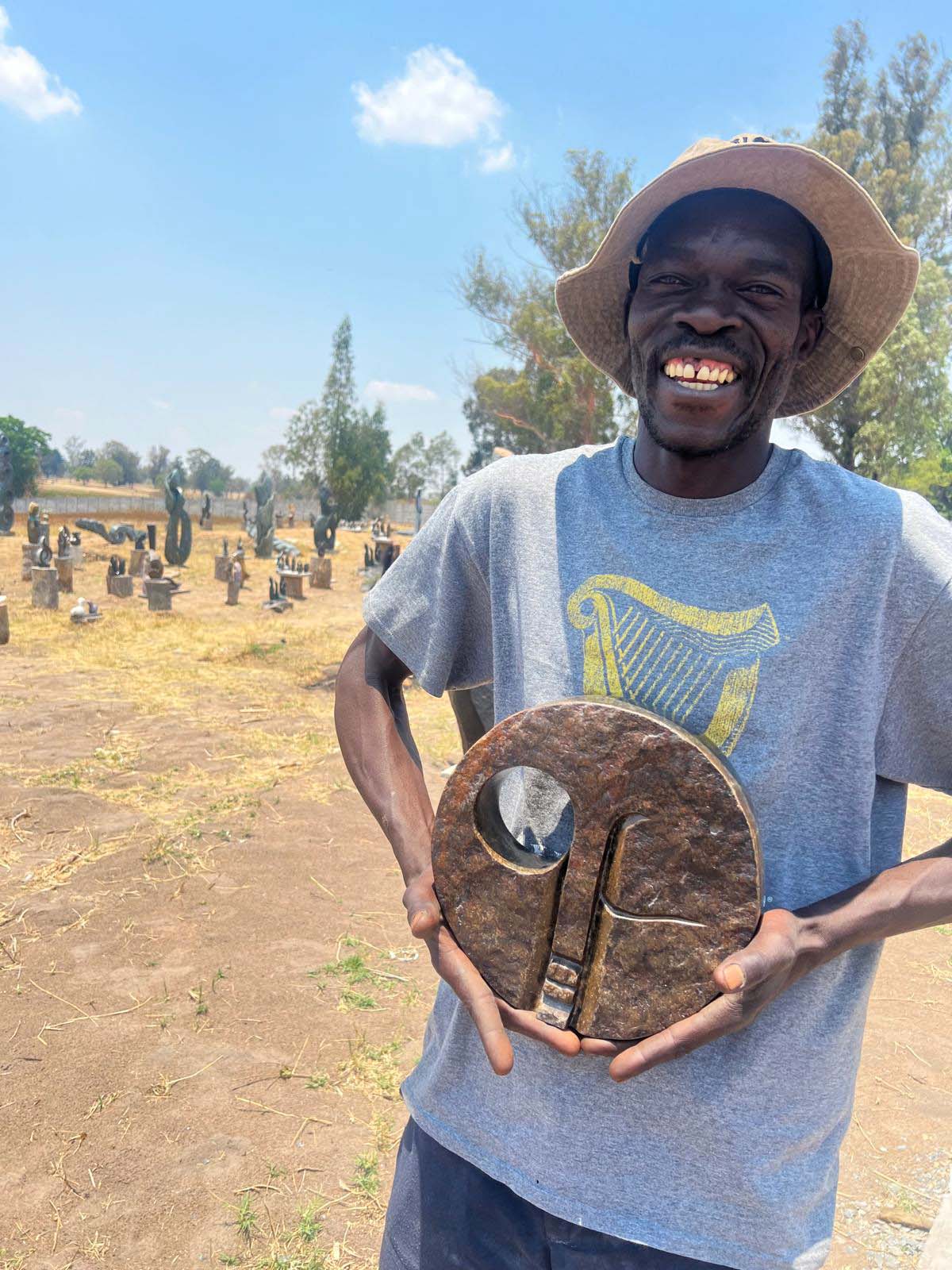 Stone carving artist from Africa 