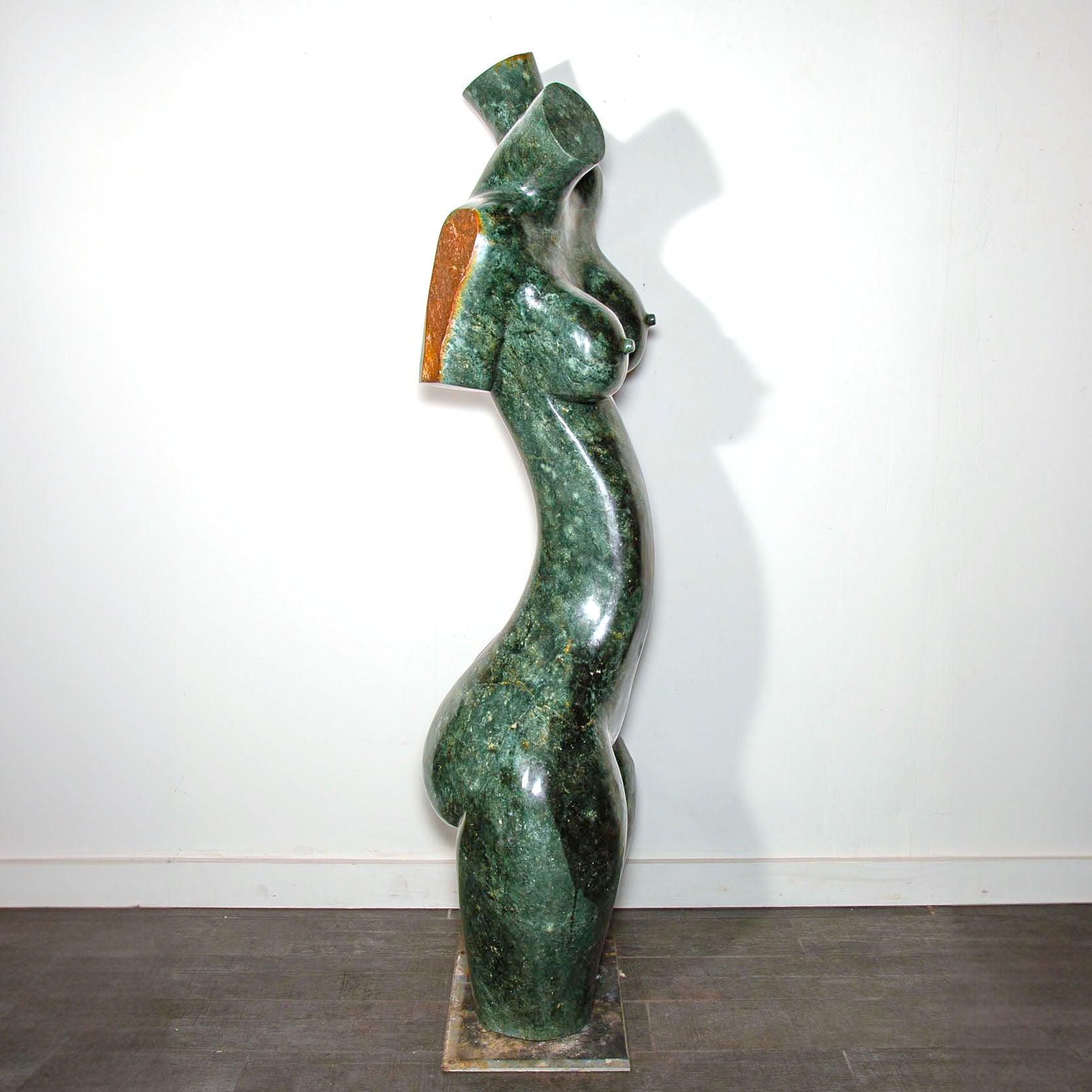 green marble sculpture