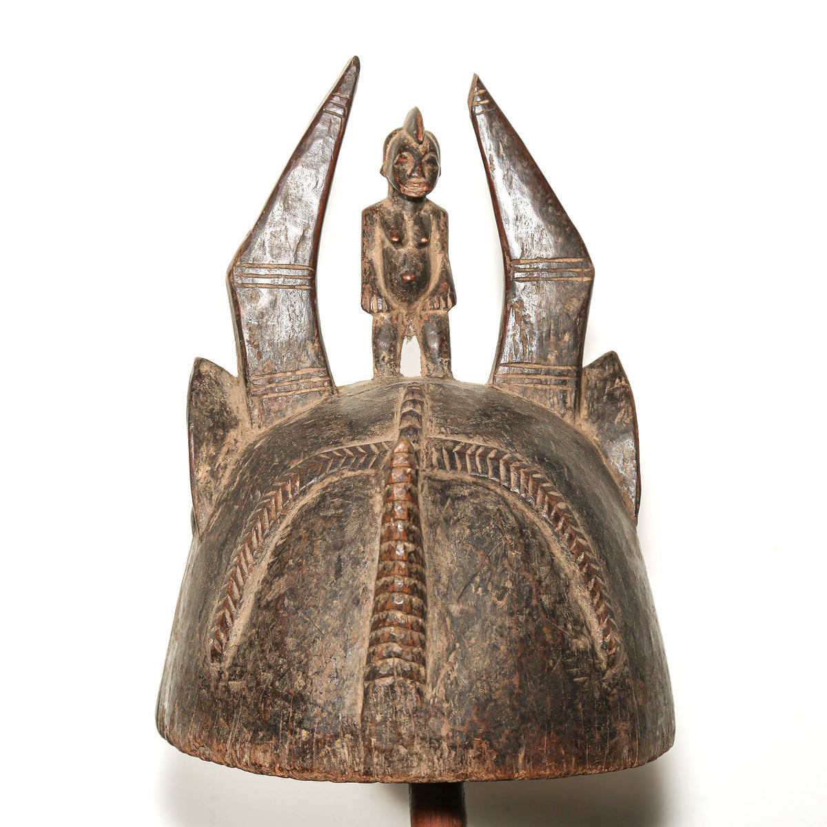 Ivory Coast Senufo helmet mask associated with Noo bush-cow mask traditions of West Africa