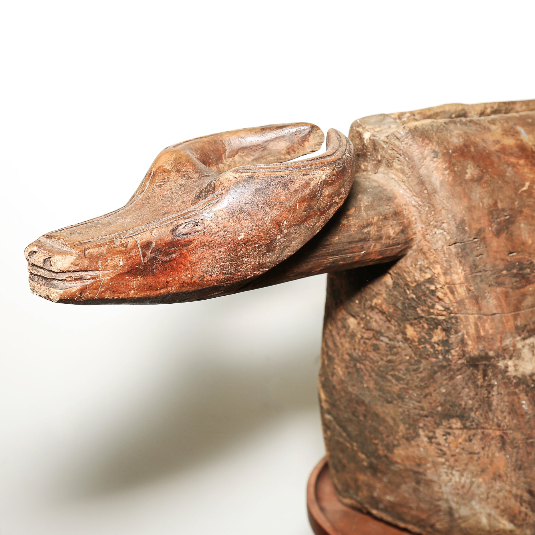 Yangere ceremonial slit drum carved from a single piece of wood