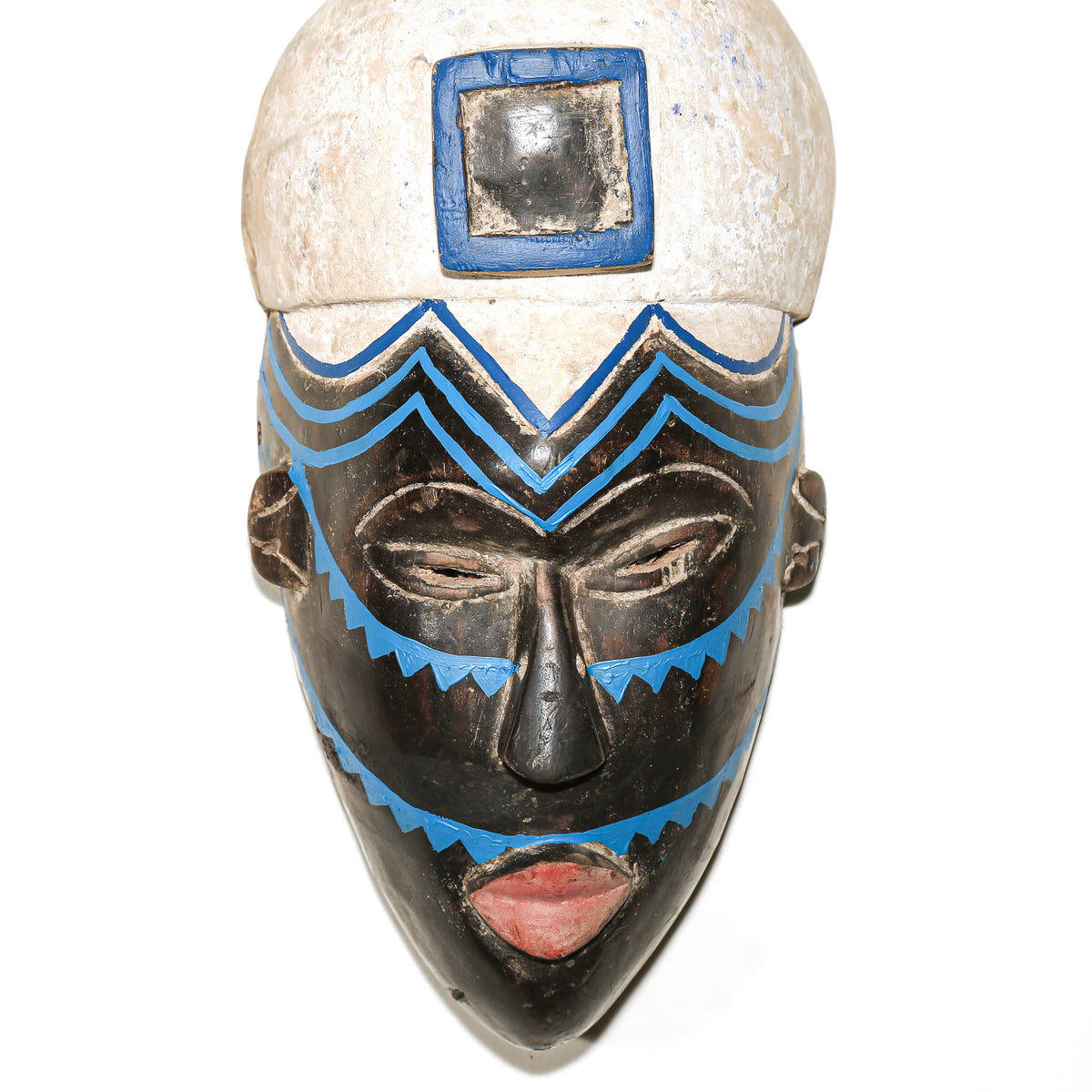 Igbo ceremonial mask from Nigeria with sculptural facial features and traditional regional design from West Africa