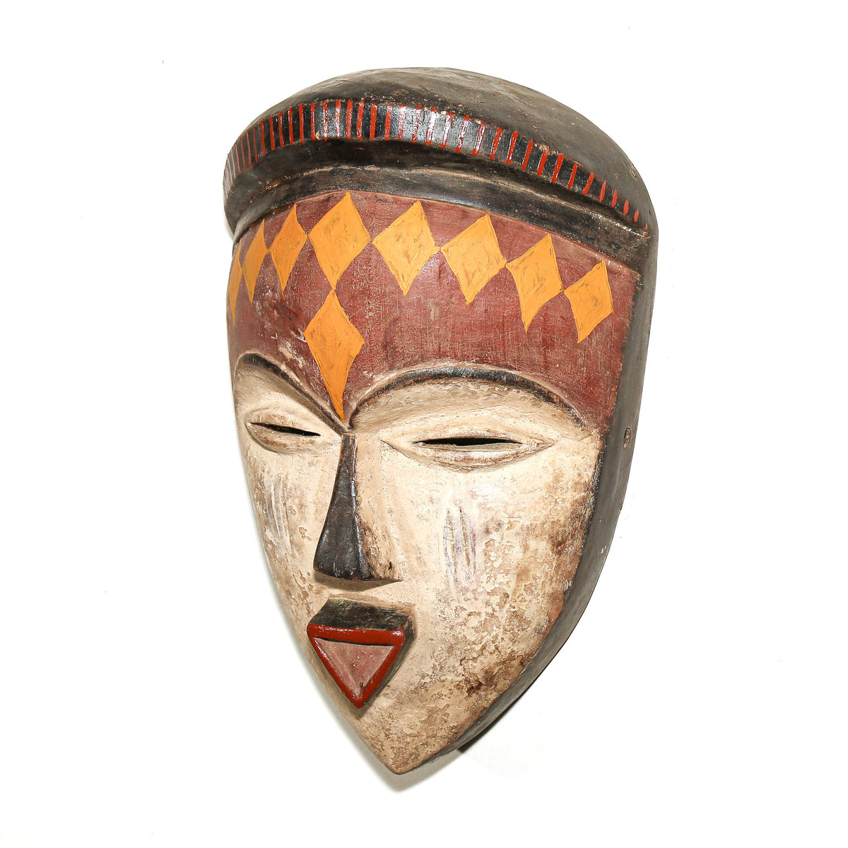Central African Pende face mask from the Democratic Republic of Congo displayed as collectible tribal art