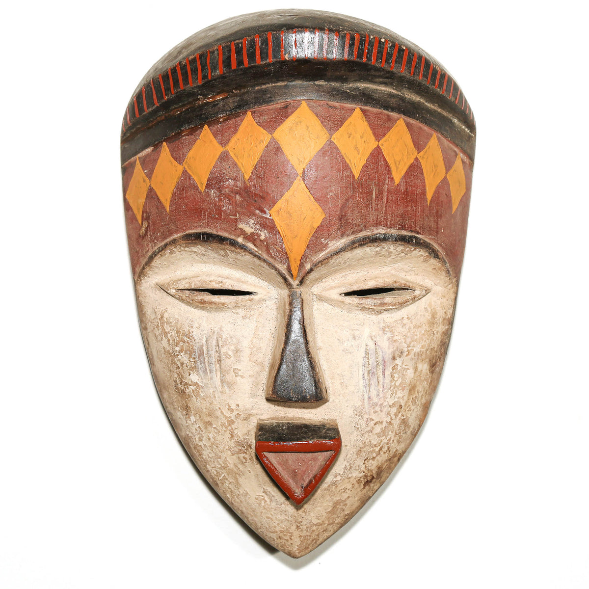 Pende ceremonial mask from Congo with traditional carved wood construction and distinctive regional styling