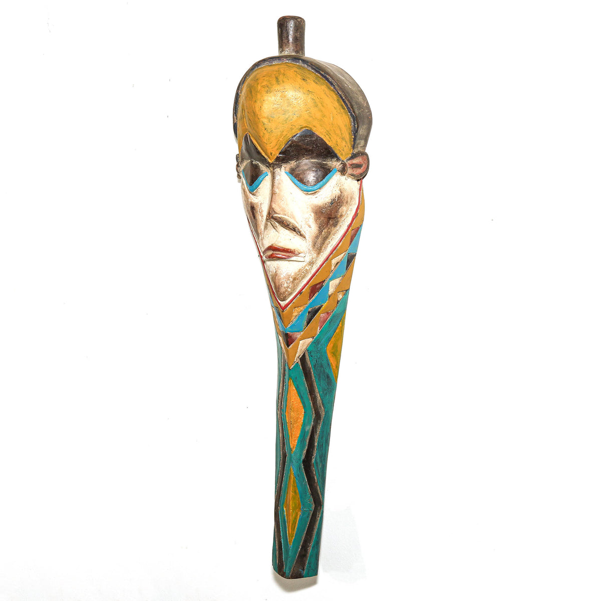 Central African Pende face mask from the Democratic Republic of Congo displayed as collectible tribal art