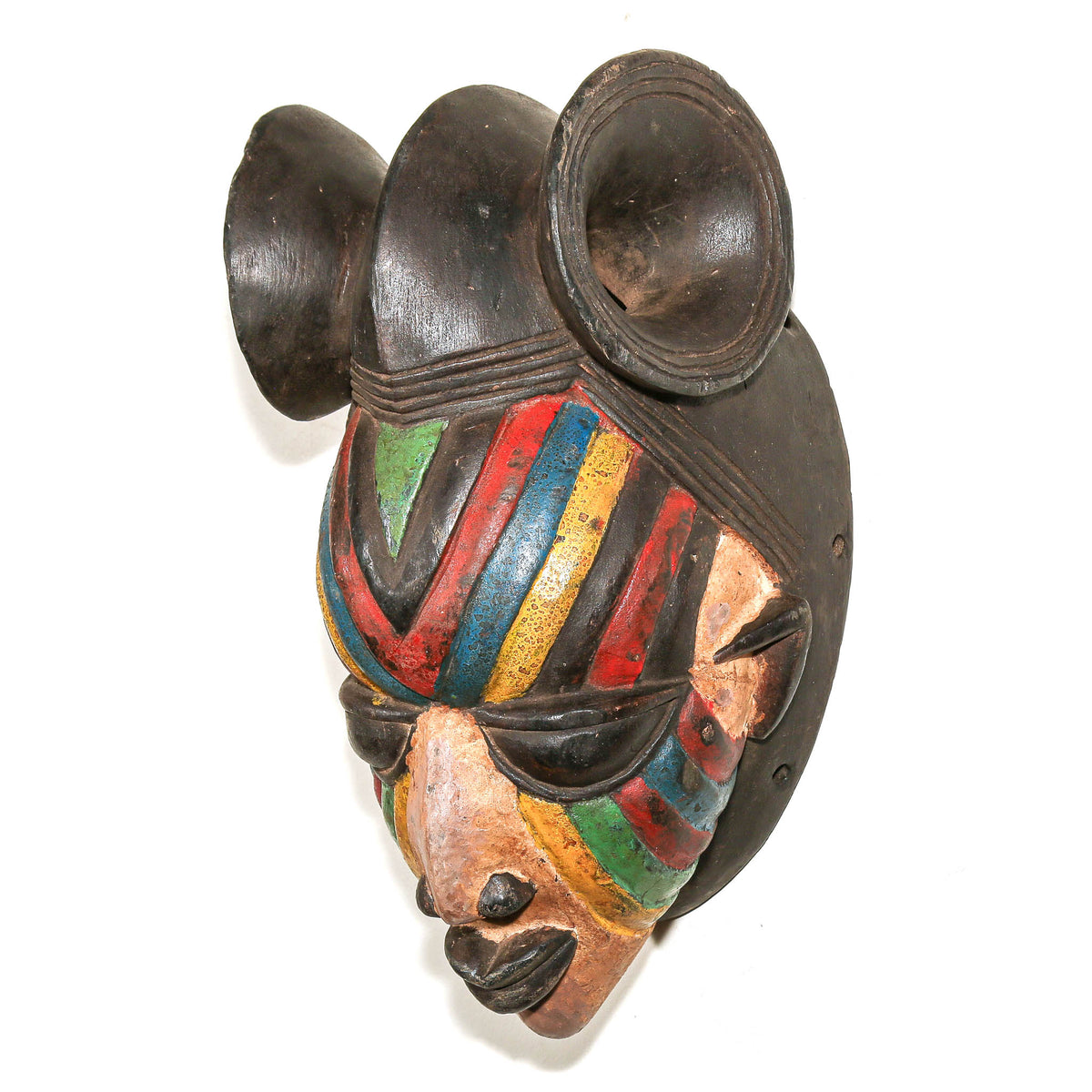 Collectible Yoruba mask from Nigeria inspired by historic Egungun ceremonial masks and traditional West African design