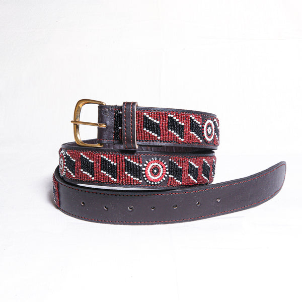 Leather belt from Africa with beads