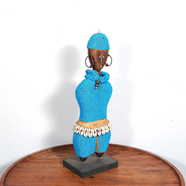 Doll with blue beads for sale from Africa