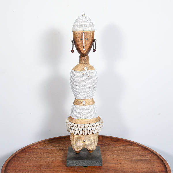 Doll with white beads for sale from Africa