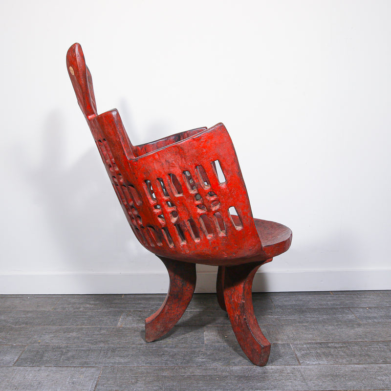 Red African chair