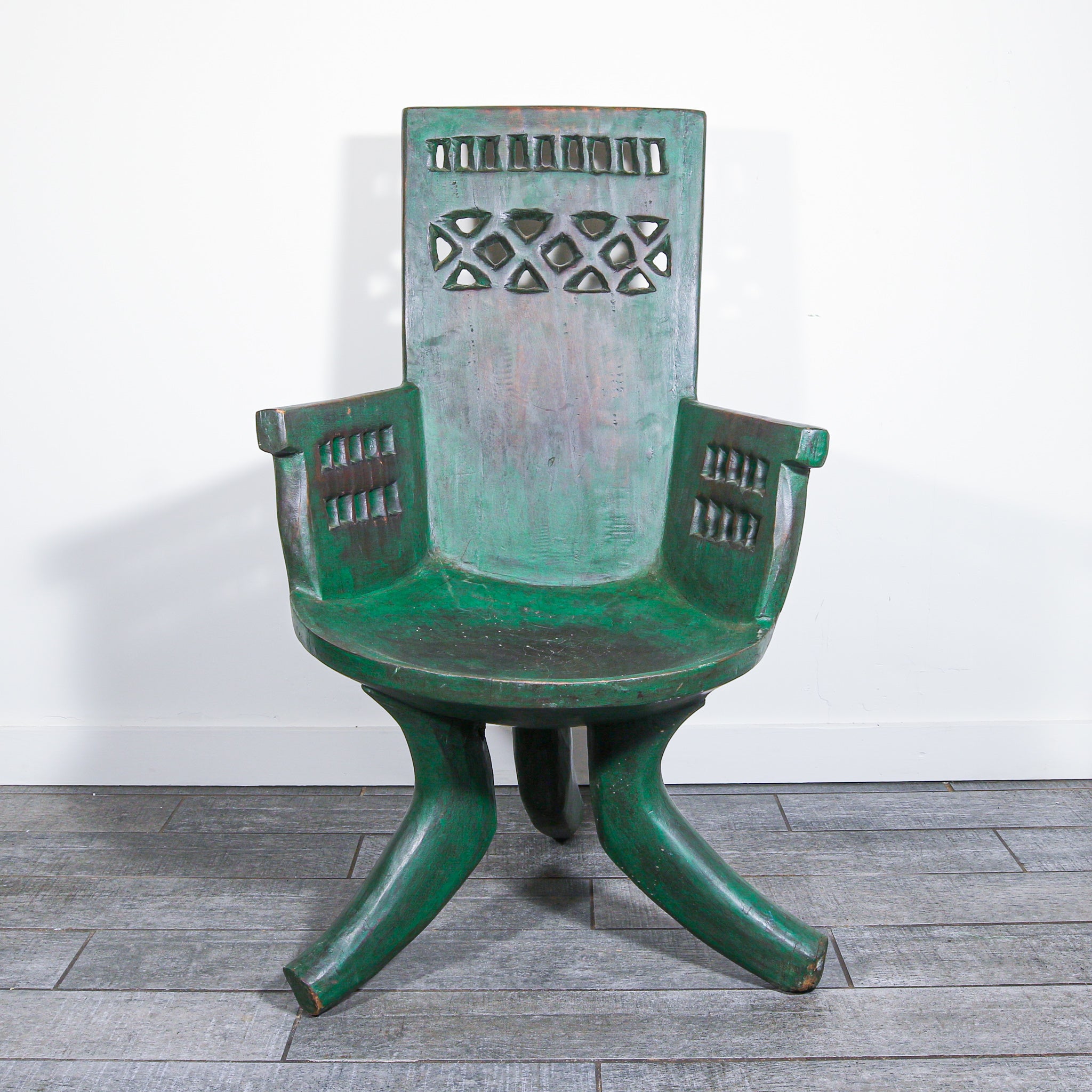 Green chair from Africa for sale