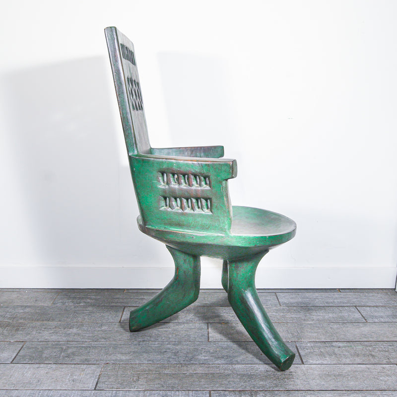 Green chair from Africa for sale