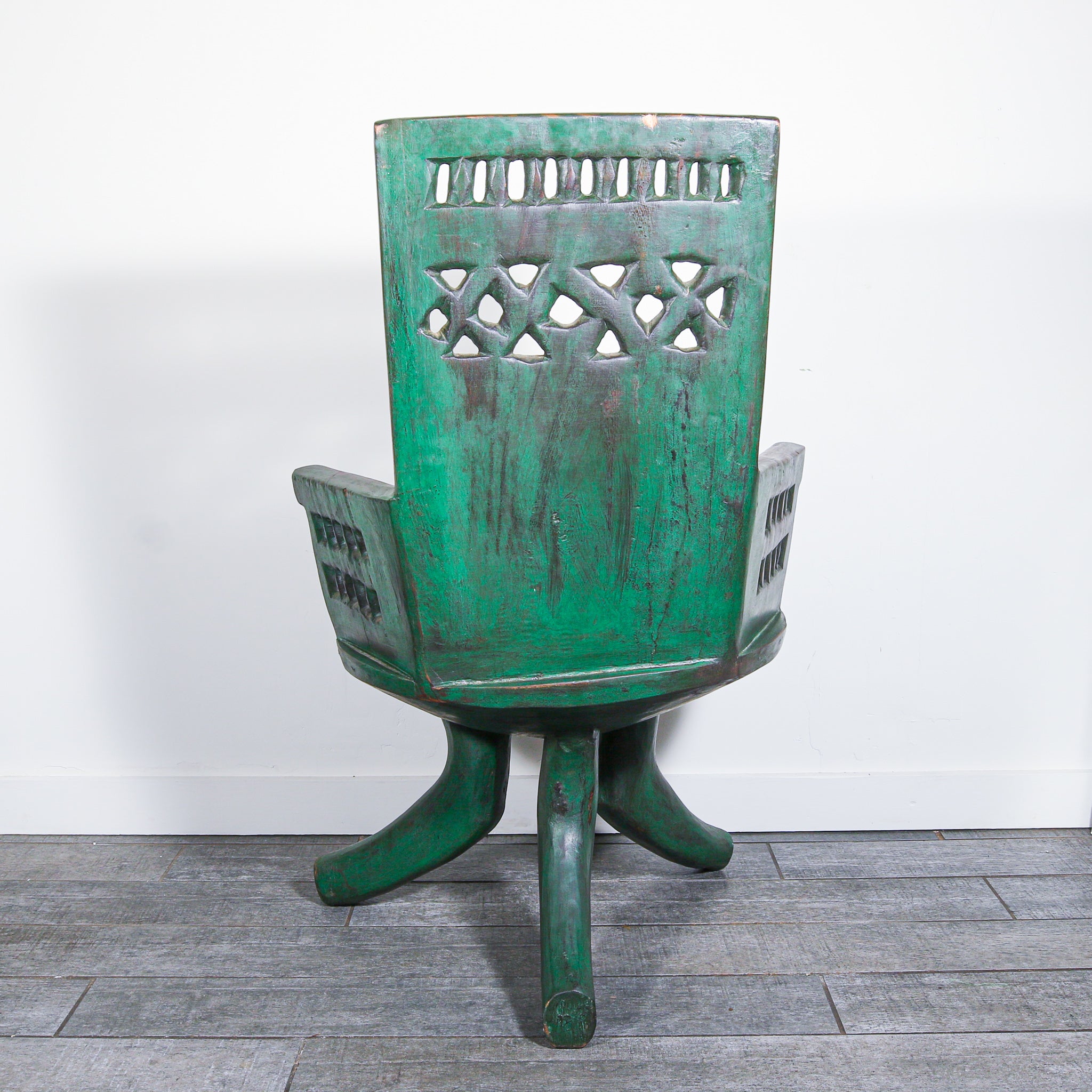 Green chair from Africa for sale