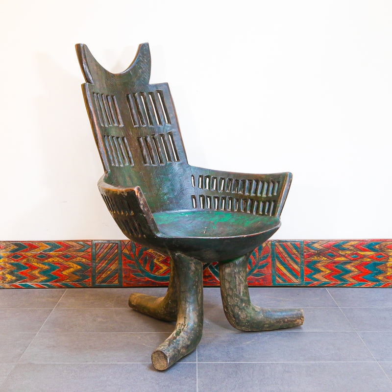 Green Ethiopian throne chair