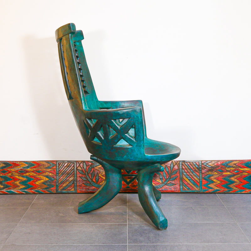 blue African designer chair