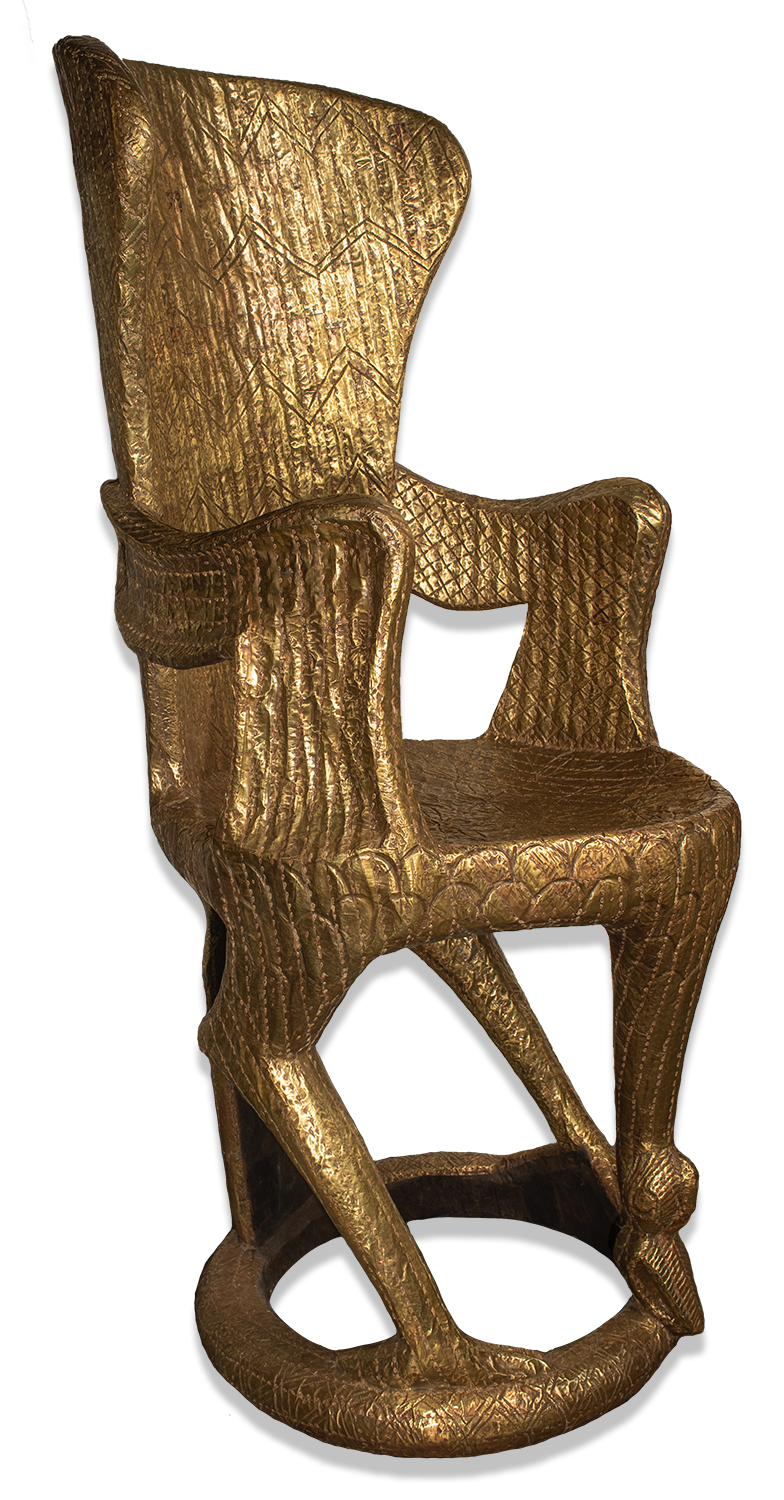 Gold throne side view