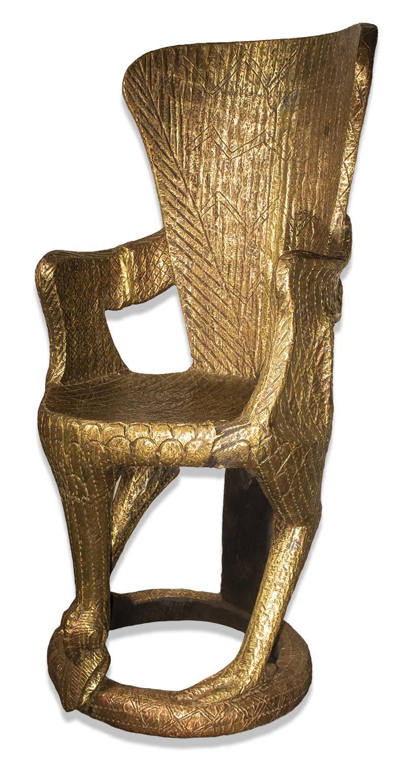 Gold throne side view